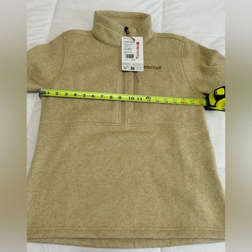 New Marmot Women's Drop Line Jacket in Light Oak Sz Small Half Zip Sweater - Picture 7 of 7